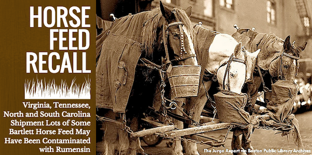 Horse feed recall due to possible contamination with monensin | Dr. Justine Lee