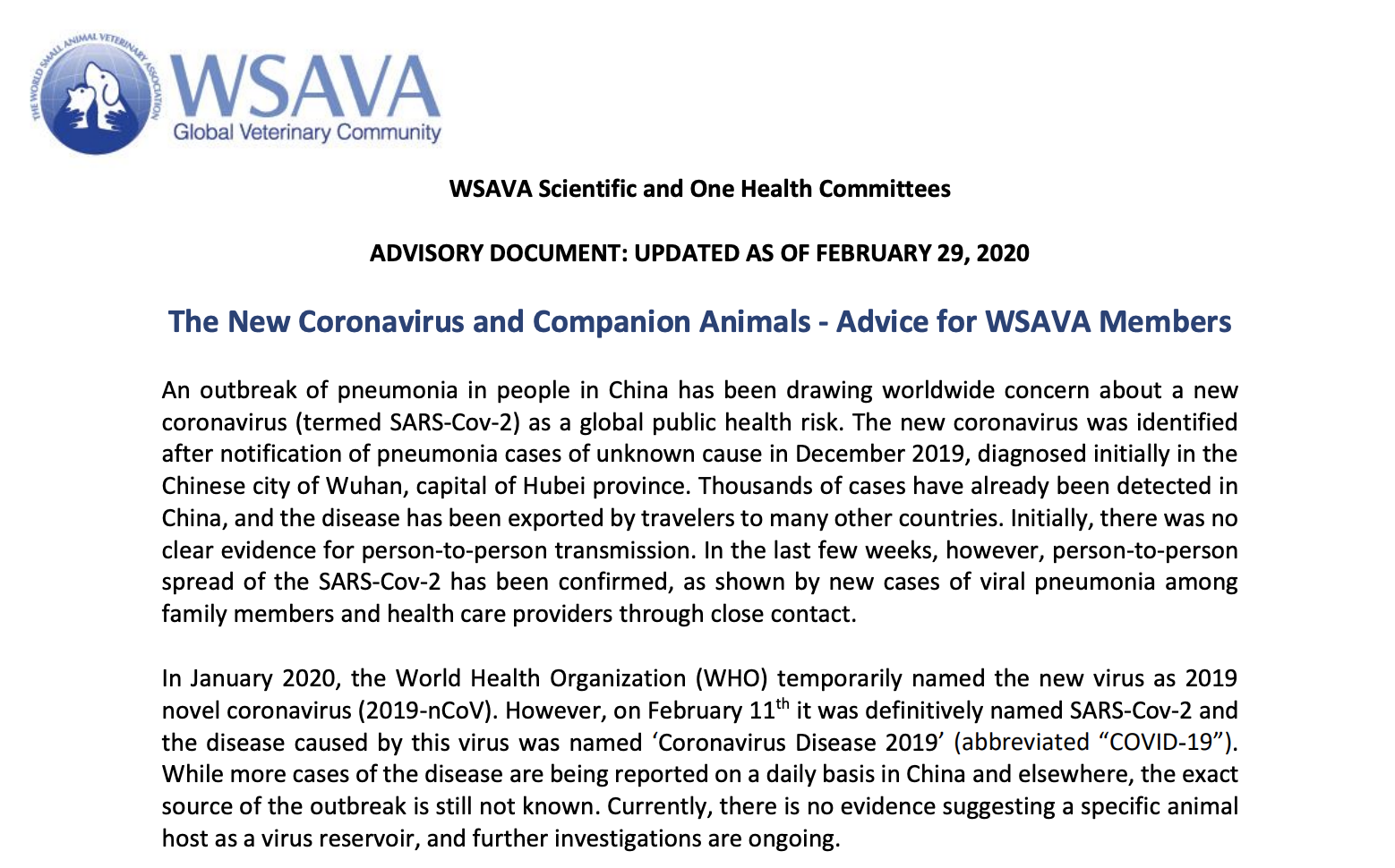 Can my dog or cat get coronavirus COVID-19?
