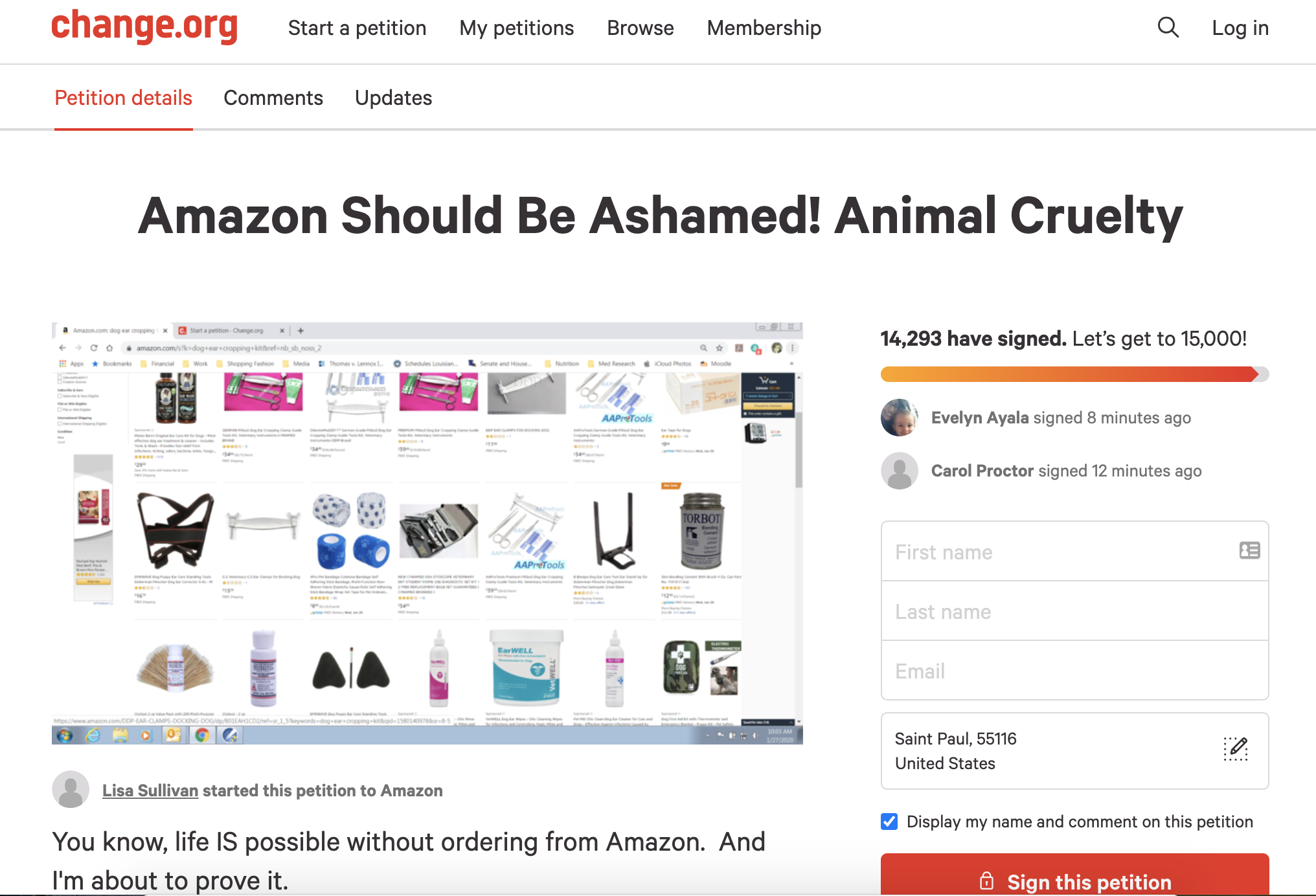 Sign this petition to have Amazon take dog ear cropping kits off! Dr